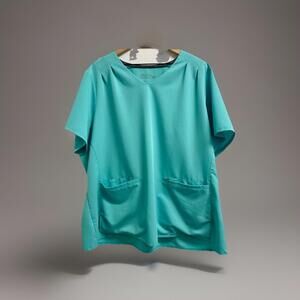 Fabletics Stat Pleat 3 Pocket Scrub Top Women's 3X Seaside Blue